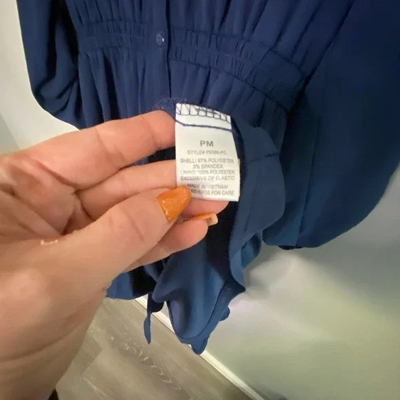 Always Indigo Navy Blue Shirt Dress PM - Picture 4 of 6